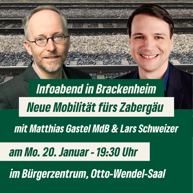 Infoabend "Neue Mobilität fürs Zabergäu" am 20.01 in Brackenheim