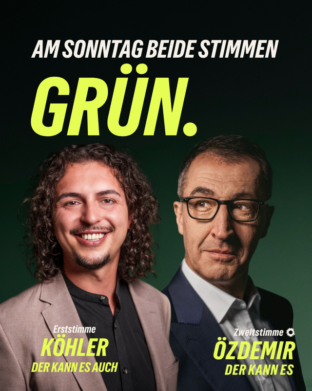 Am Sonntag beide Stimmen Grün!